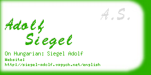 adolf siegel business card